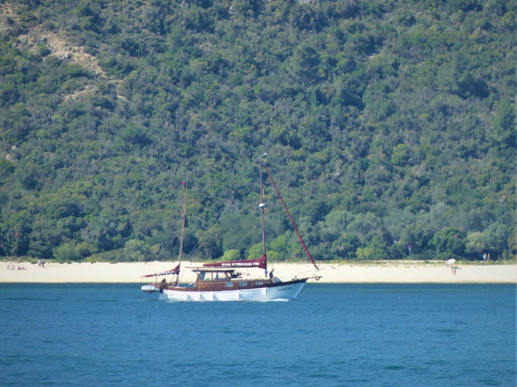 Sailing, Setubal and the Serra da Arrábida.