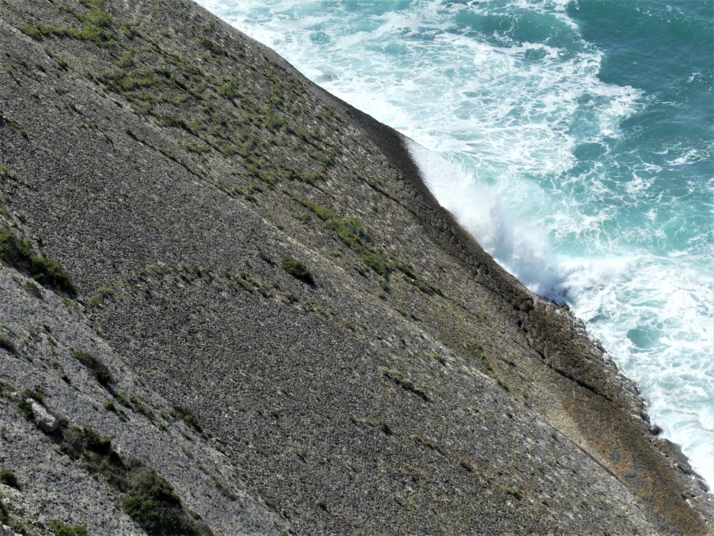 Donosaur tracks, cliffs at Cabo Espichel, Portugal.