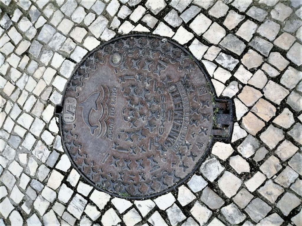 Dolphin manhole cover, Setúbal