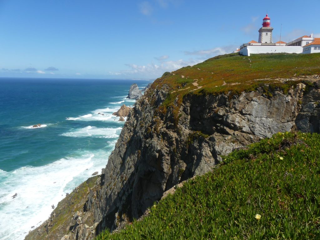 Lighthouse at Cabo de Roca, the most westerly point in mainland Europe.
James Bond Beaches, Roaring Waves, and Surfy Chic: The Sintra Coast