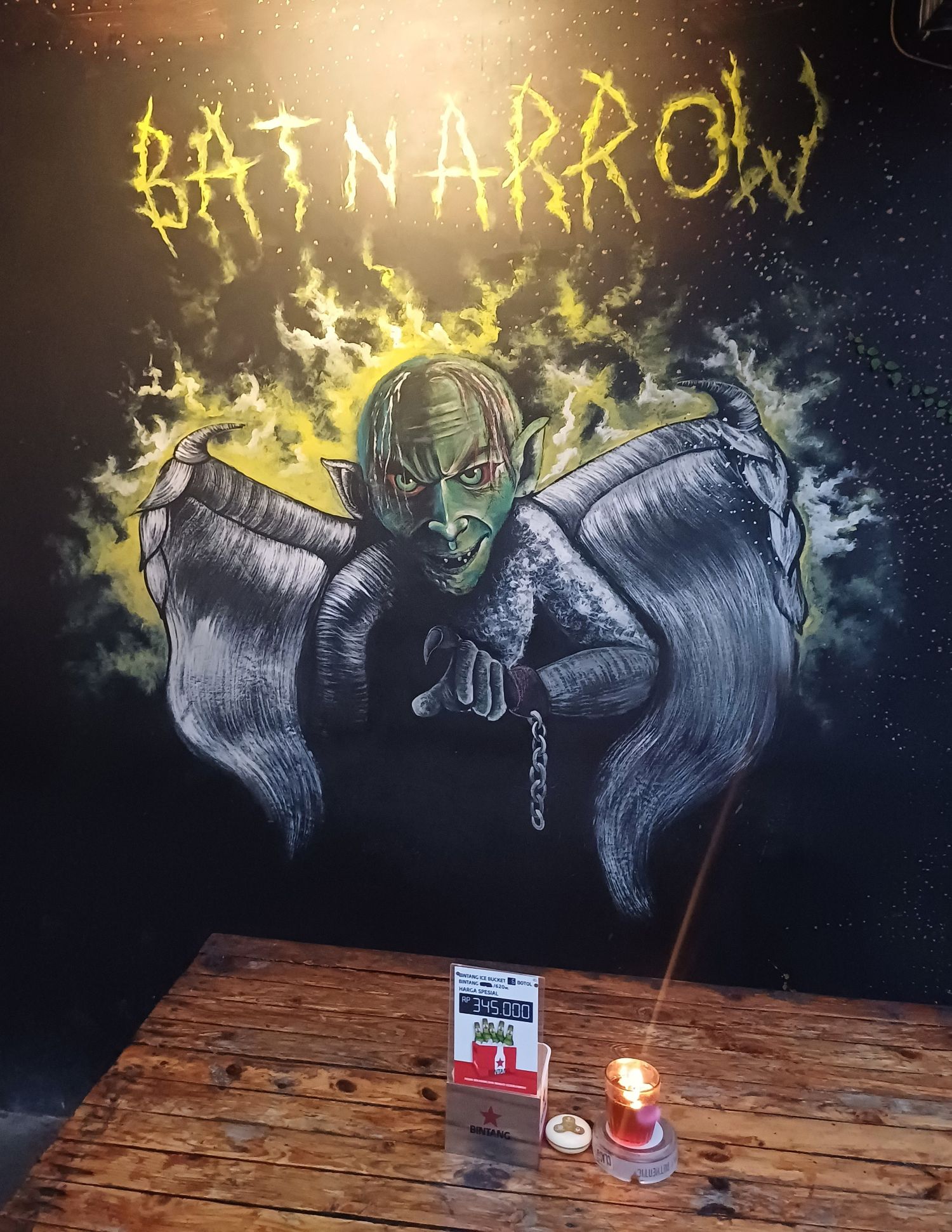 Art at the Bat and Arrow in Padang.