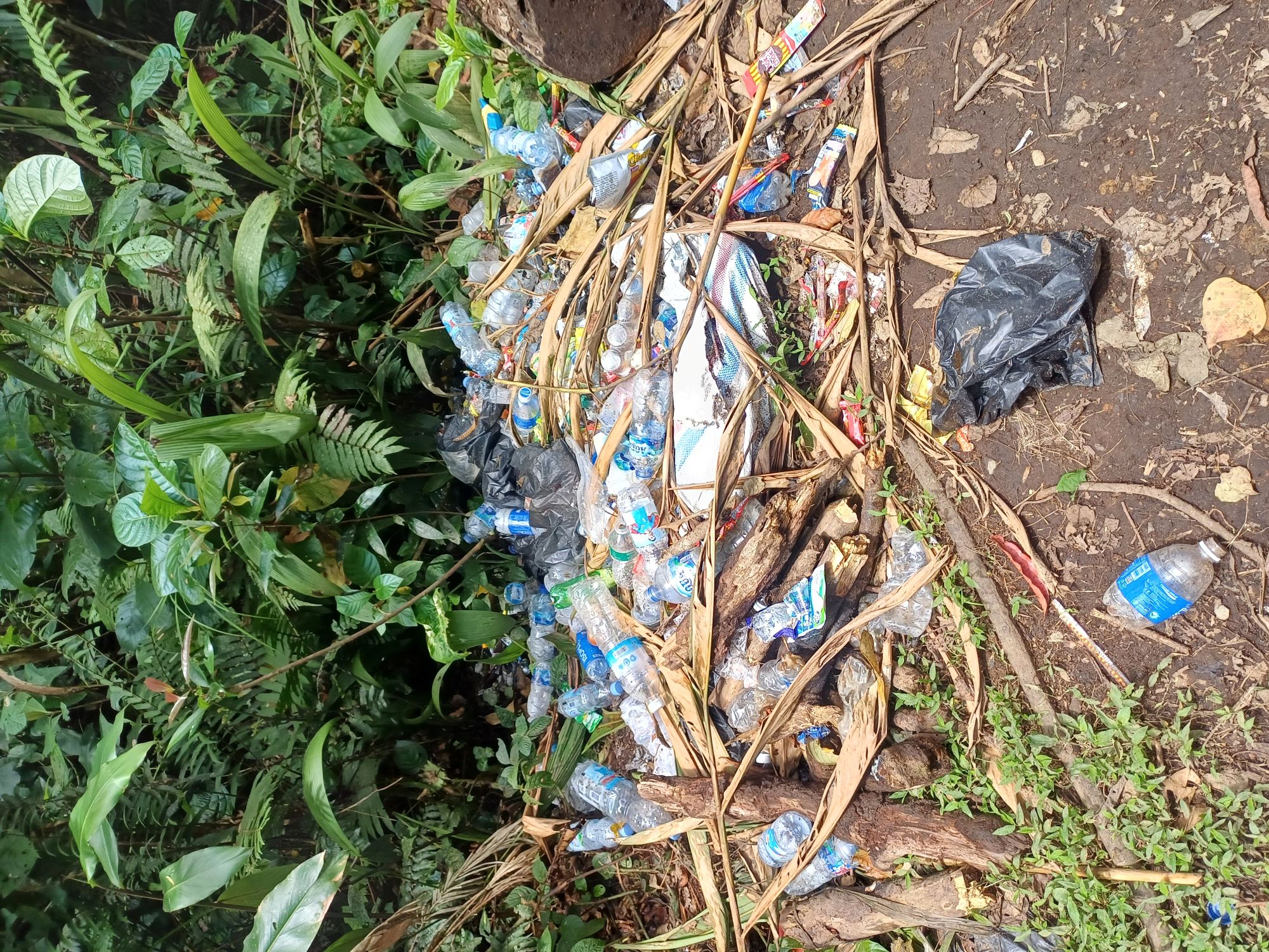 Trash left by local visitors at Lake Kaco. Environmental awareness is something sorely lacking in many parts of Indonesia