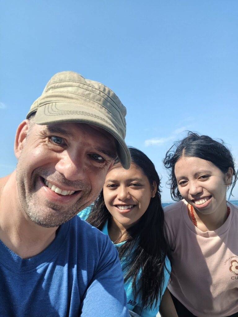 With Elen and Renatha, to local Flores girls working with Dive Komodo.