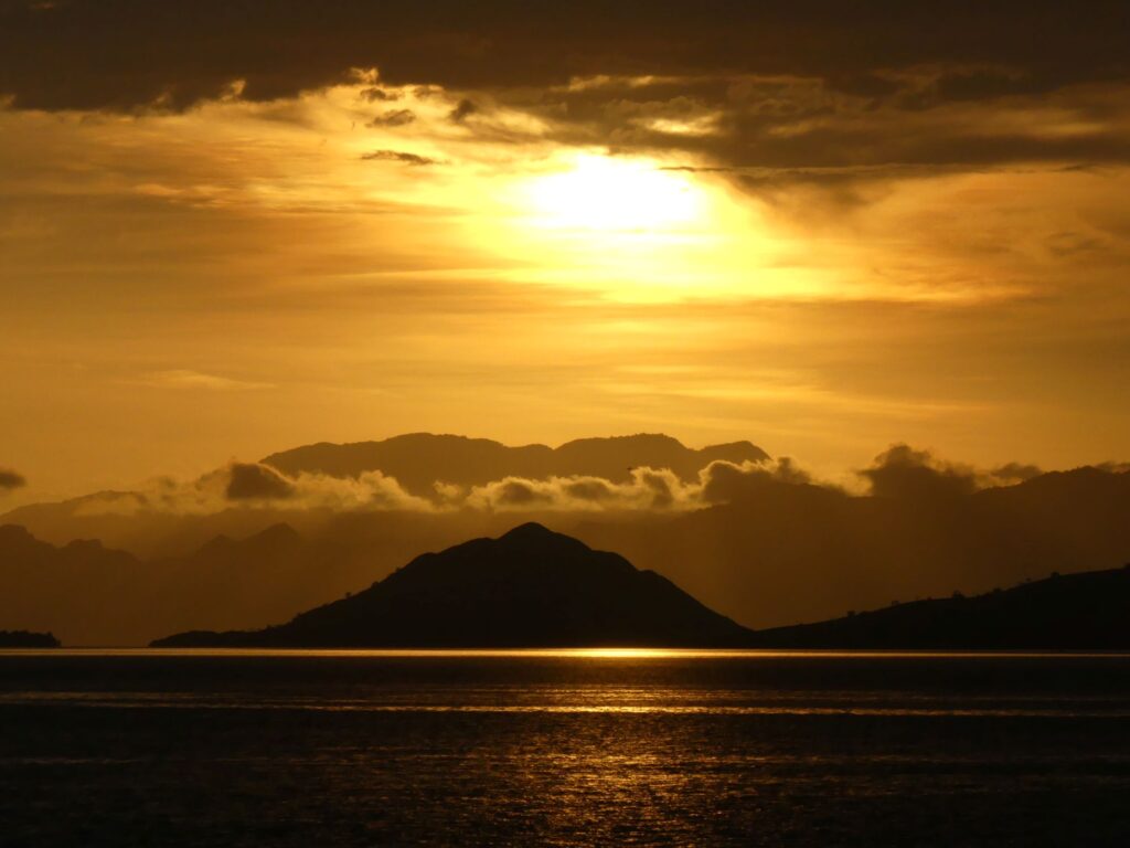 Sundown over the magnificent islands of the Komodo National Park
