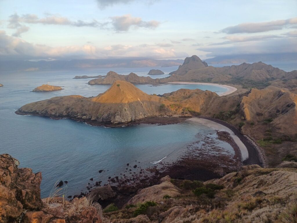 Padar Island, seen from the famous viewpoint at sunrise